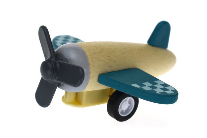 Wooden Pull Back Retro Plane
