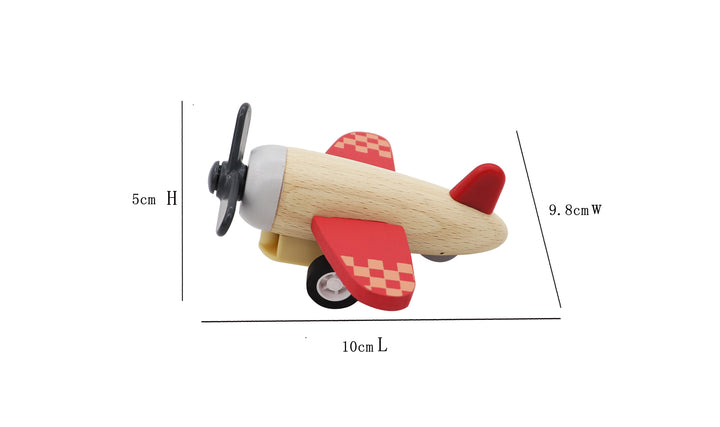 Wooden Pull Back Retro Plane
