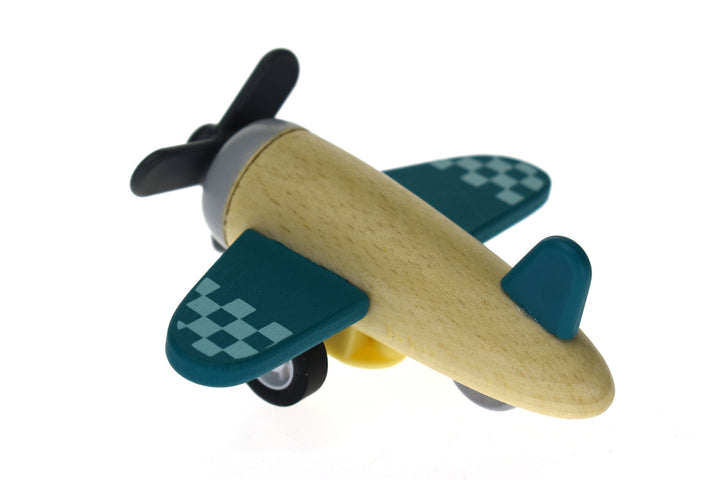 Wooden Pull Back Retro Plane