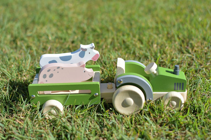 Wooden Tractor with Farm Animal