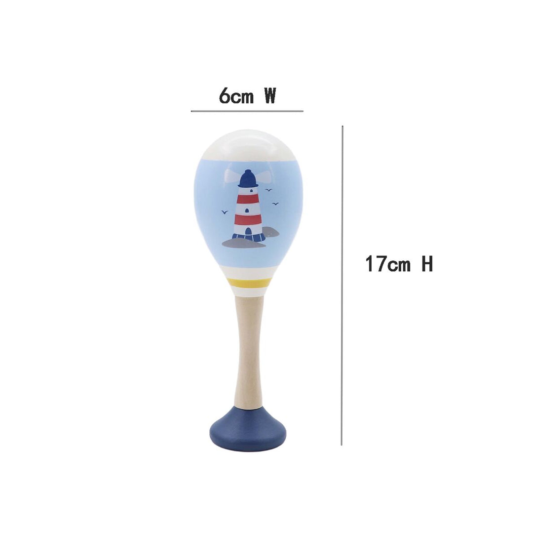 Wooden Maraca Rattle - Ocean