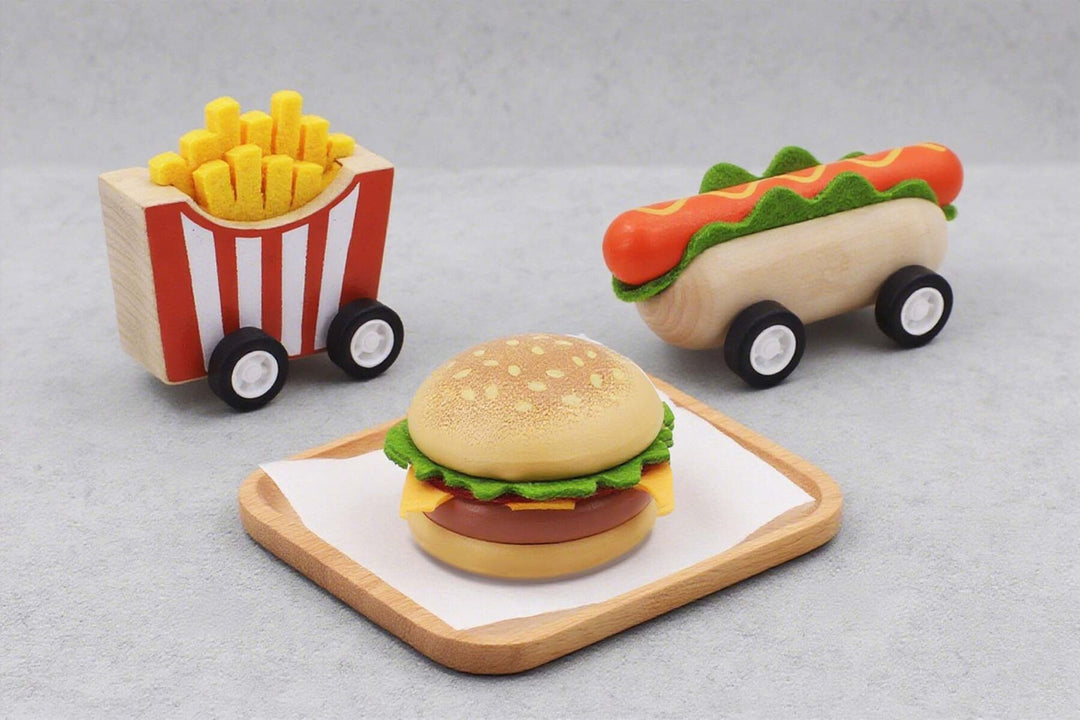 Wooden Pull Back - Fast Food