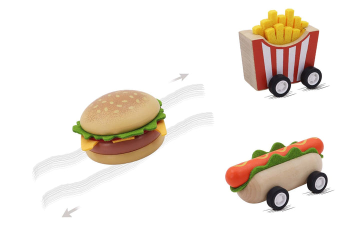 Wooden Pull Back - Fast Food