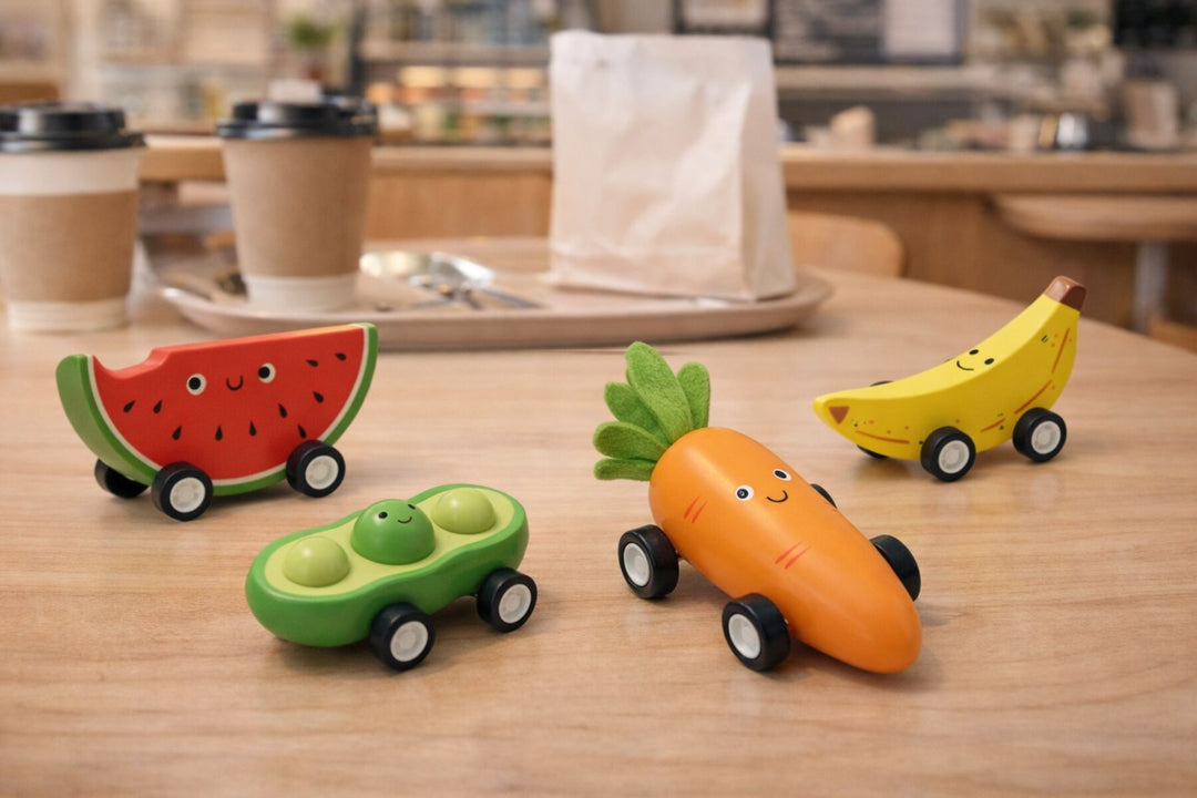 Wooden Pull Back - Fruit & Veggie