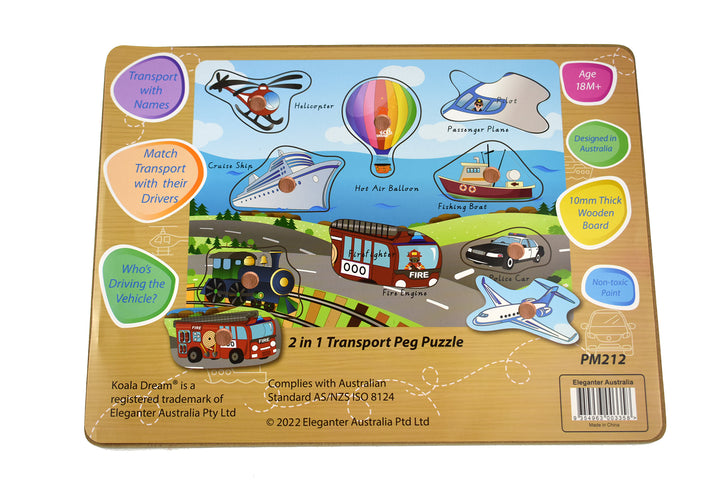 2 In 1 Transport Peg Puzzle