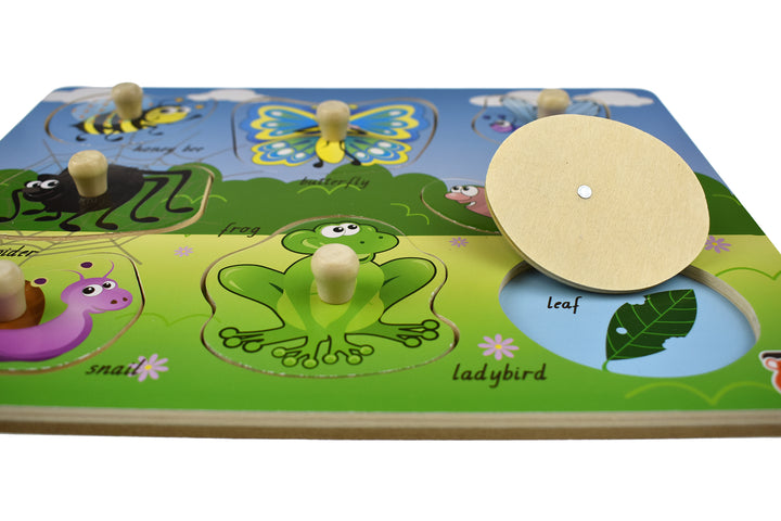 2 In 1 Minibeasts Insects Peg Puzzle