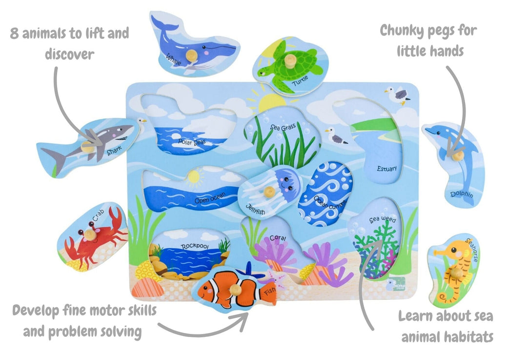Peg Puzzle - Sea Animals their Habitat