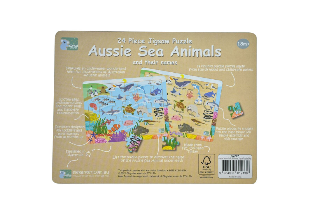 Jigsaw Puzzle - Aussie Sea Animals and Their Names