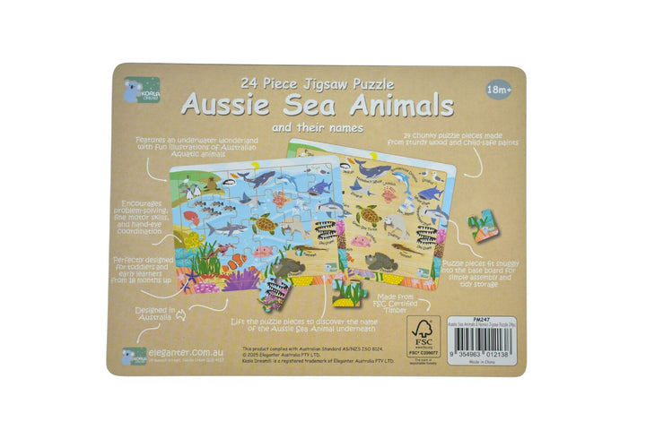 Jigsaw Puzzle - Aussie Sea Animals and Their Names