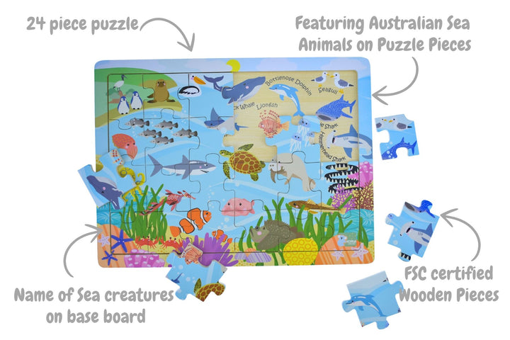 Jigsaw Puzzle - Aussie Sea Animals and Their Names