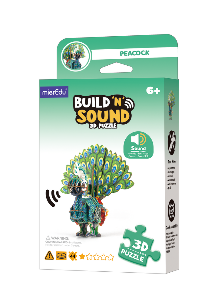 Build & Sound 3D Puzzle - Peacock