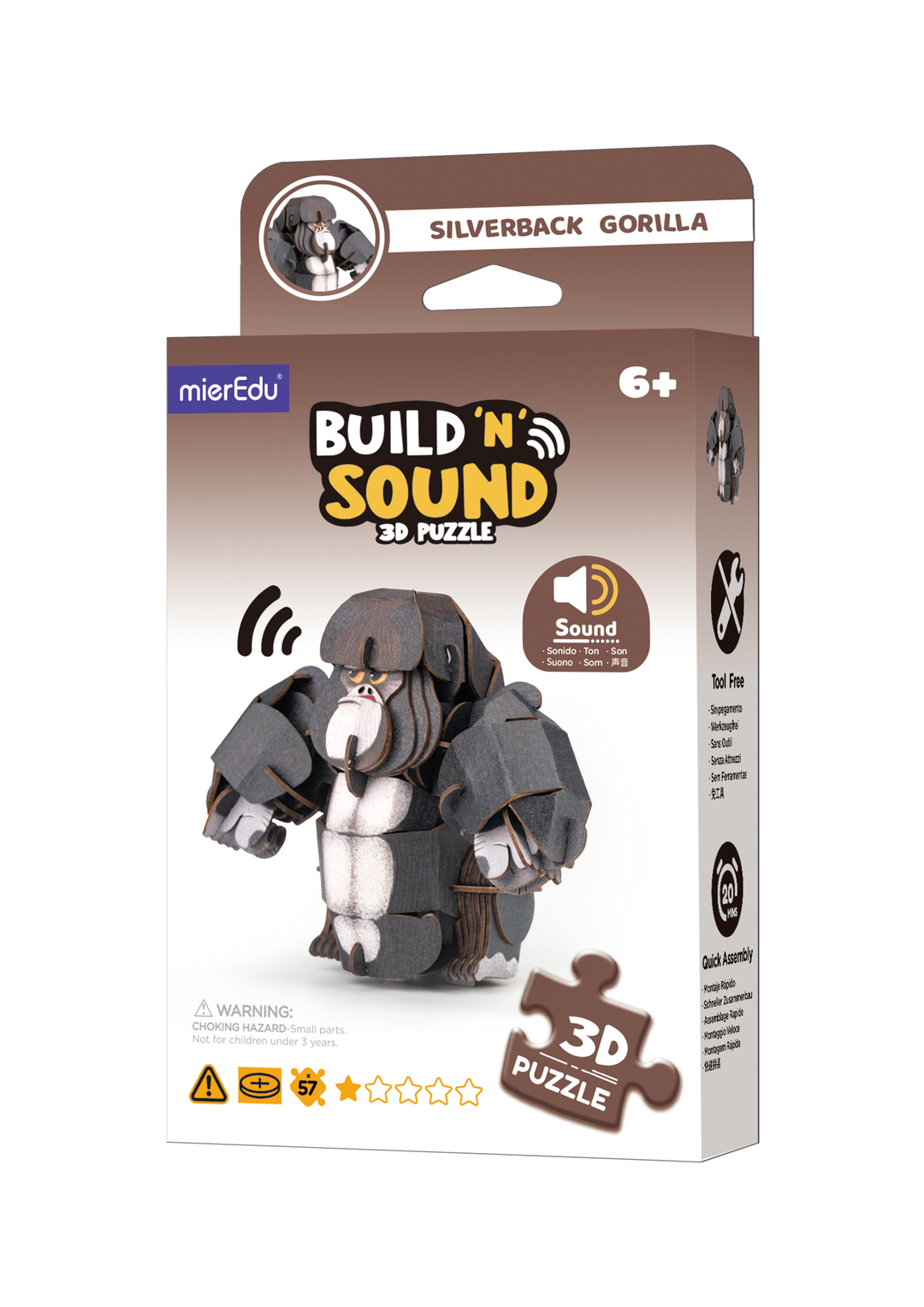 Build & Sound 3D Puzzle - Silverback Gorilla