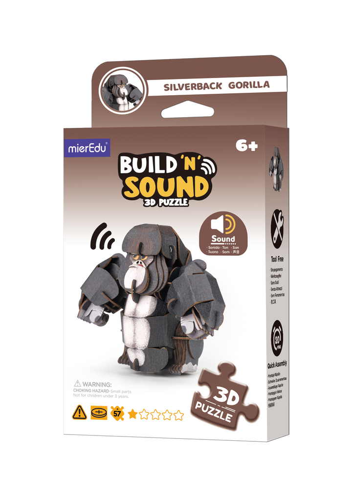 Build & Sound 3D Puzzle - Silverback Gorilla