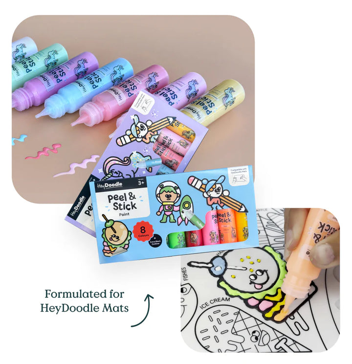 Peel & Stick Glitter Paint - Easy Peel and Stickable Colours