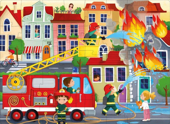 3D Puzzle and Book Set - Firefighters