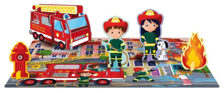 3D Puzzle and Book Set - Firefighters