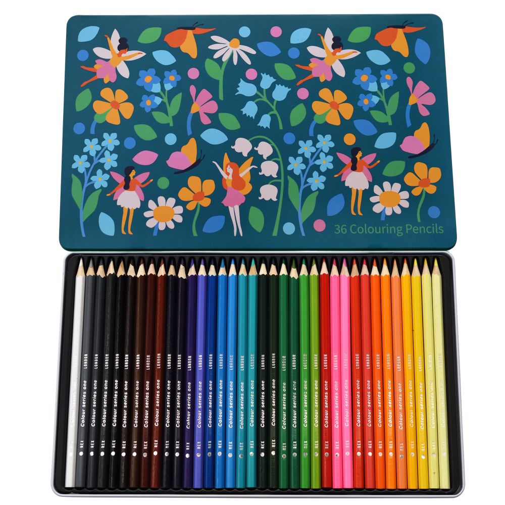 36 Colouring Pencils – Fairies in the Garden