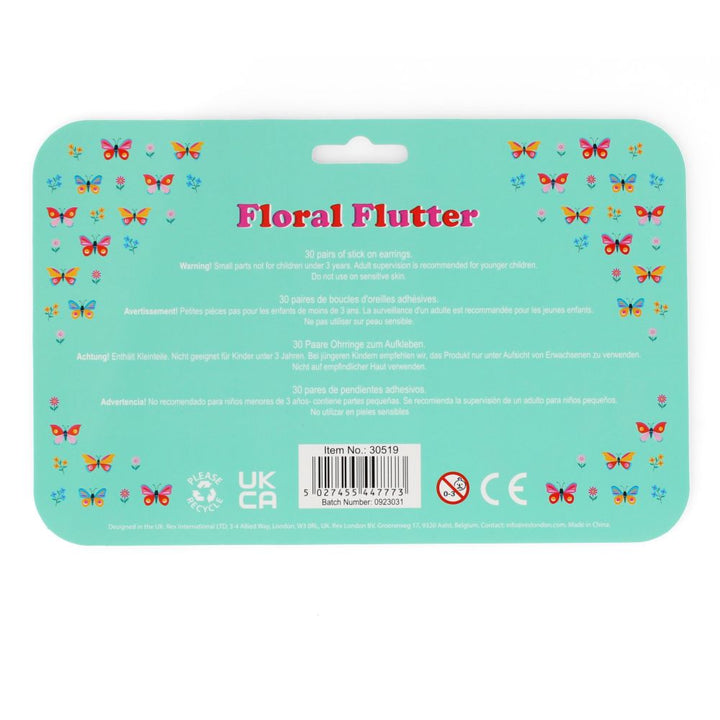 Rex London Stick on Earrings – Floral Flutter
