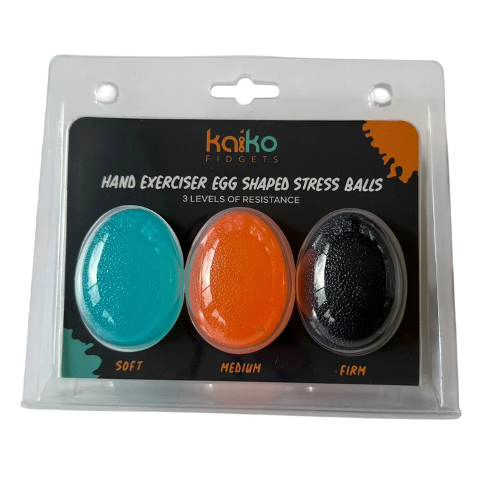 Set of 3 Different Strength Hand Exerciser Stress Eggs