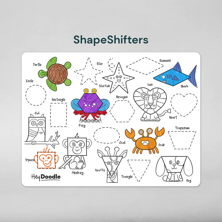 Reusable Colour-in Placemat - Shape Shifters