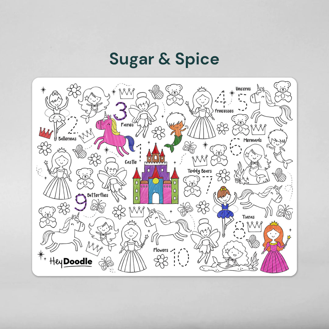 Reusable Colour-in Placemat - Sugar and Spice