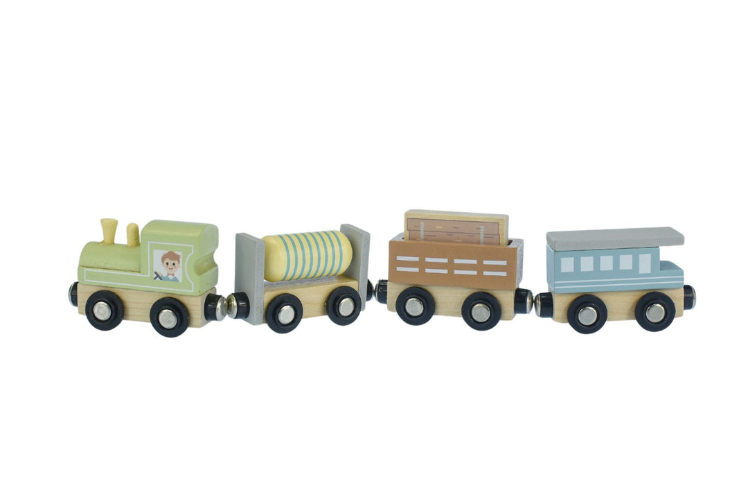 Wooden Train Set - Pastel