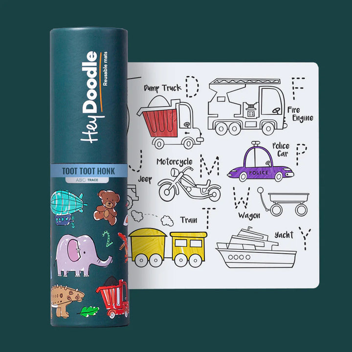 Mini Reusable Colour-in Placemat - Toot Toot Honk