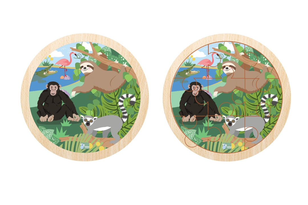 Round Jigsaw Puzzle | 9pc - Wild Buddies