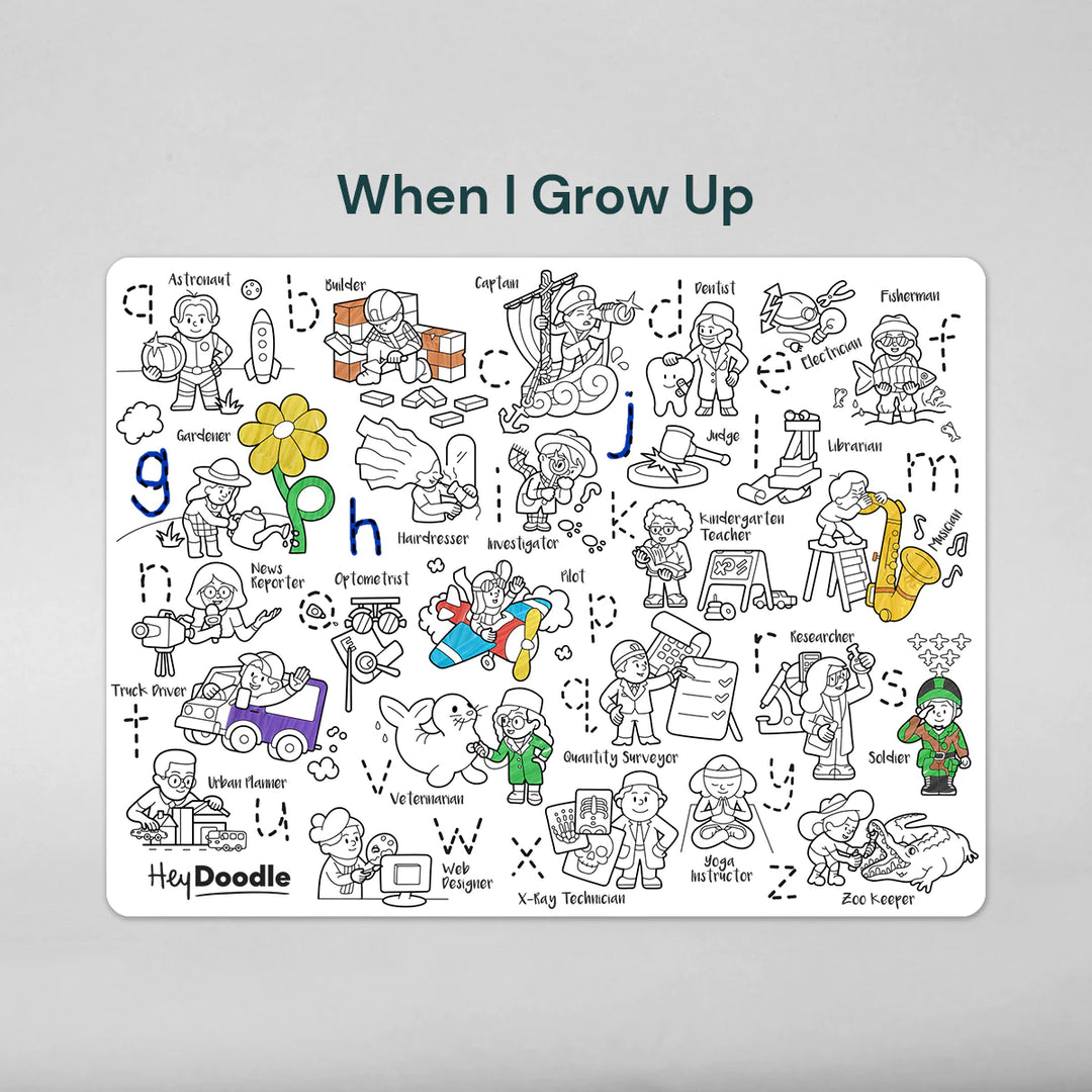 Reusable Colour-in Placemat - When I Grow Up