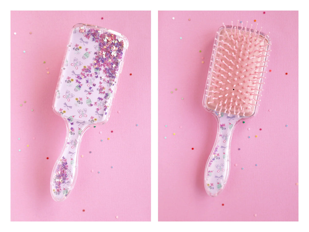 Glitter Boxed Hair Brush - Belle Fleur