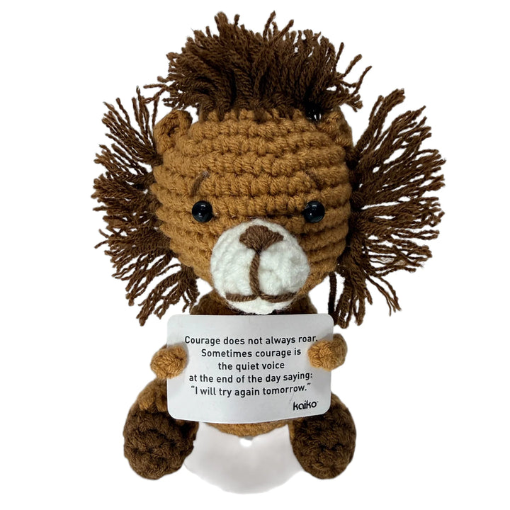 Mini Hand Crochet Plush Support | Courage Doesn't Always Roar Lion