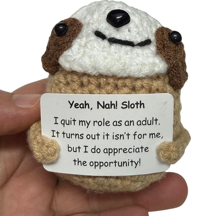 Mini Hand Crochet Plush Support | Sloth
