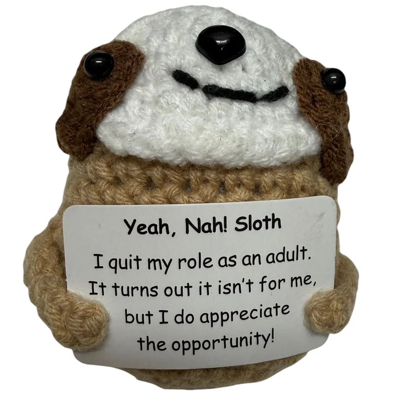 Mini Hand Crochet Plush Support | Sloth