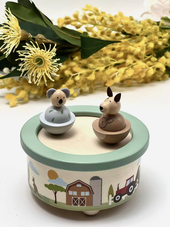 Wooden Music Box | Kangaroo & Koala