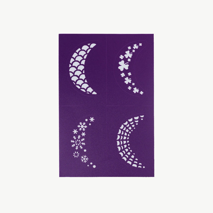 Oh Flossy Reusable Adhesive Face Paint & Makeup Stencils - Purple