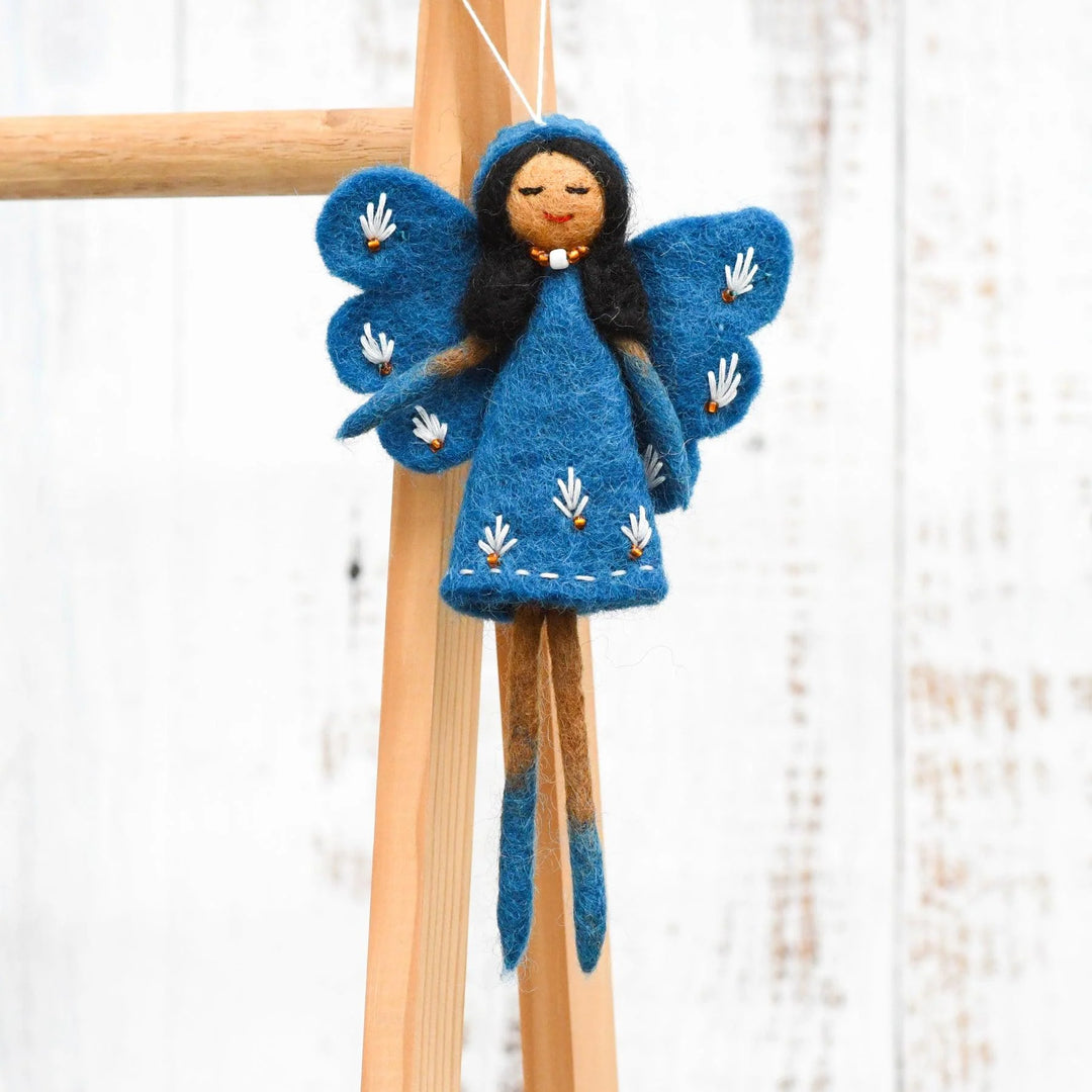 Felt Angel Fairy - Cobalt Blue Dress