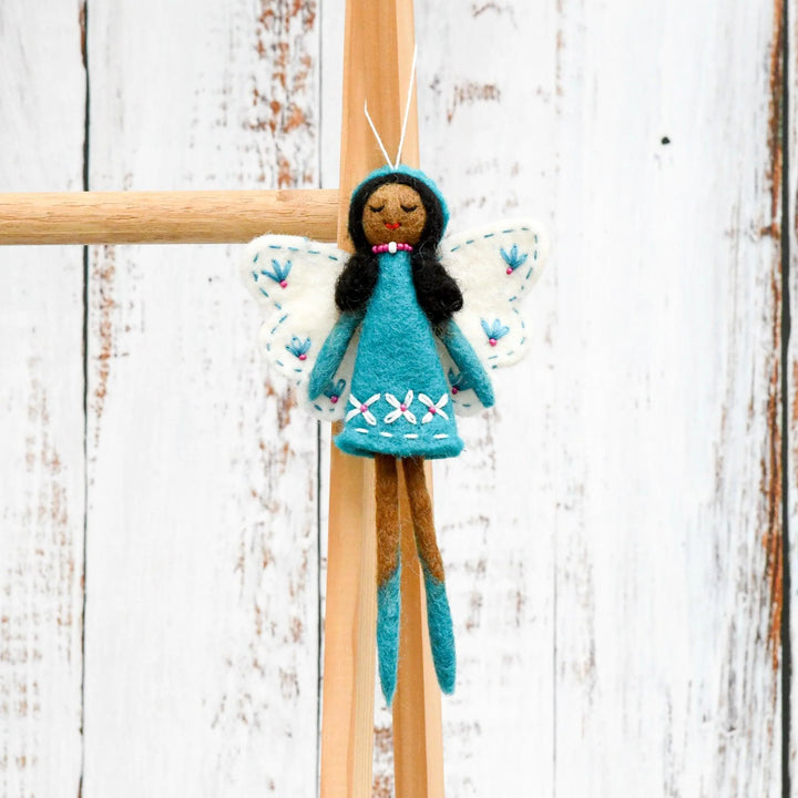 Felt Angel Fairy - Cyan Blue Dress