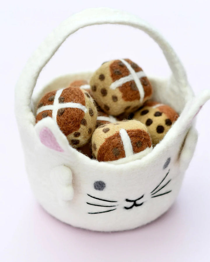 Felt Easter Egg Hunt Basket - White