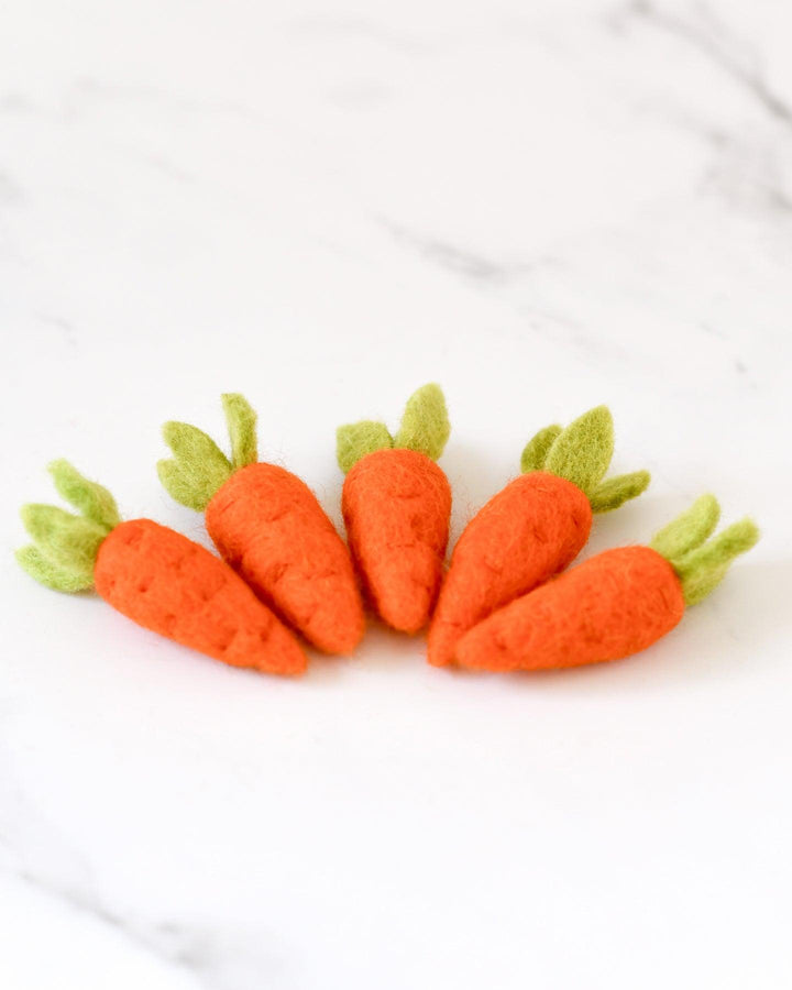 Felt Carrots - 5 Orange Carrots