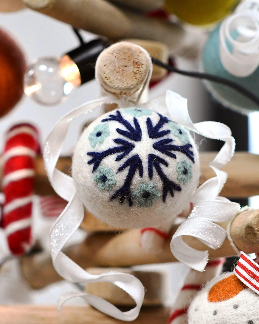 Felt Christmas Bauble Ornament - Snowflake