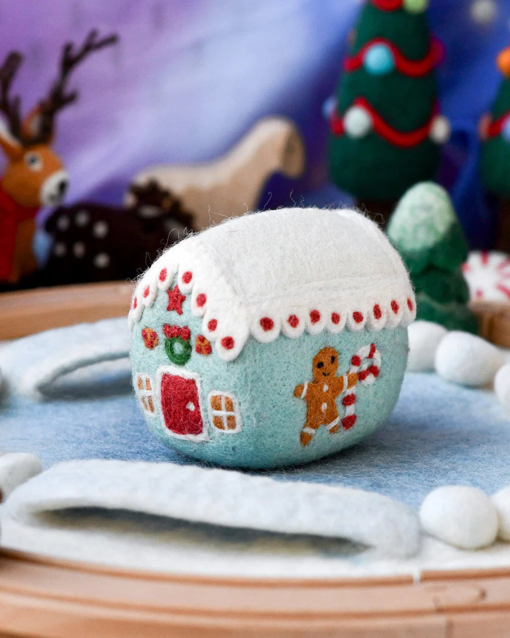 Felt Gingerbread House - Blue