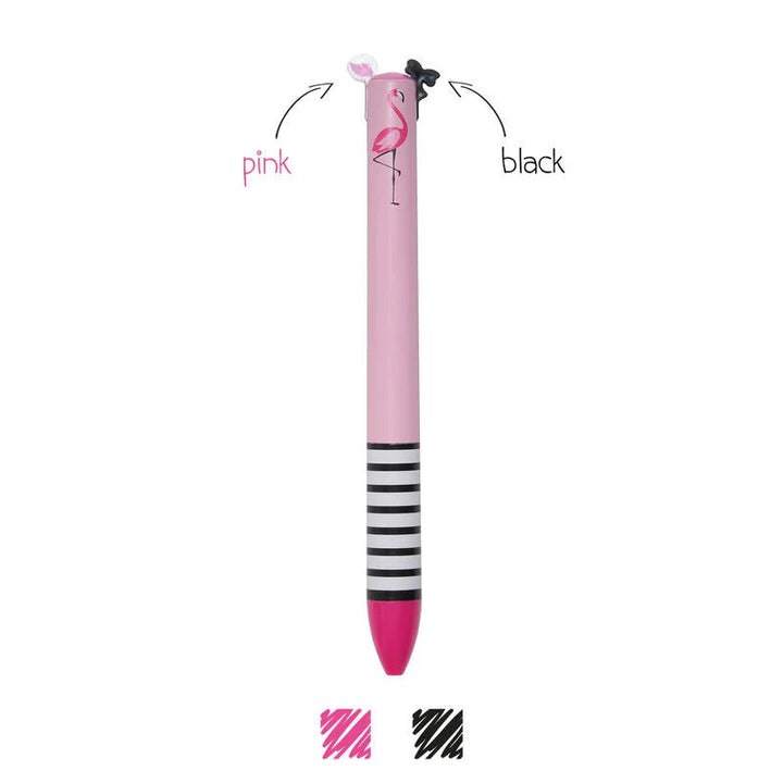Click Clack Two Colour Ballpoint Pen - Flamingo