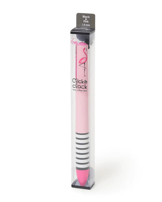 Click Clack Two Colour Ballpoint Pen - Flamingo