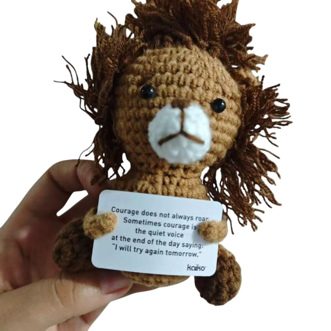 Mini Hand Crochet Plush Support | Courage Doesn't Always Roar Lion