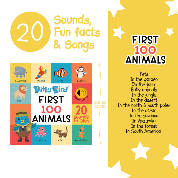 Ditty Bird Sound Book - First 100 Animals