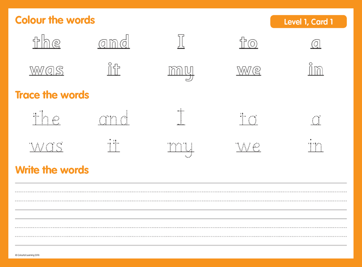 SIGHT WORDS level one LEARN HOW TO READ