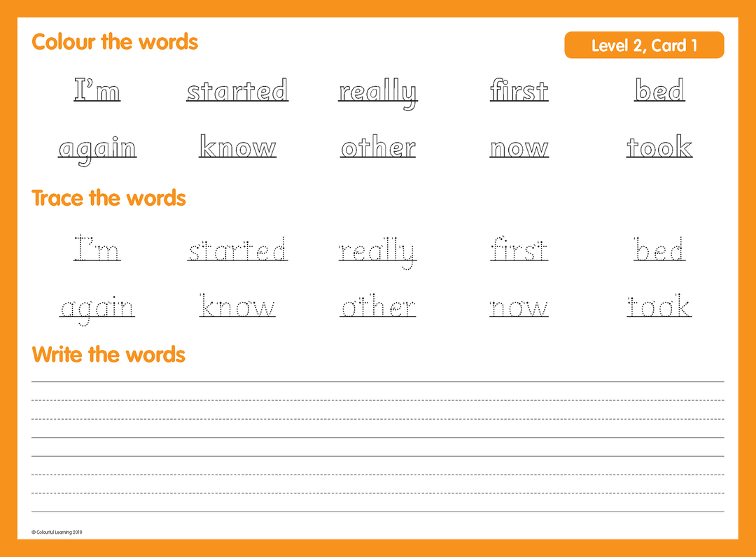 SIGHT WORDS level two EXPAND VOCABULARY