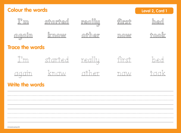 SIGHT WORDS level two EXPAND VOCABULARY