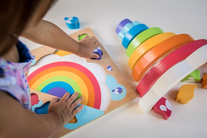 Wooden Puzzle - Large Sun and Rainbow