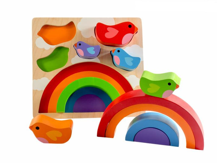 Wooden Puzzle - Bird And Rainbow